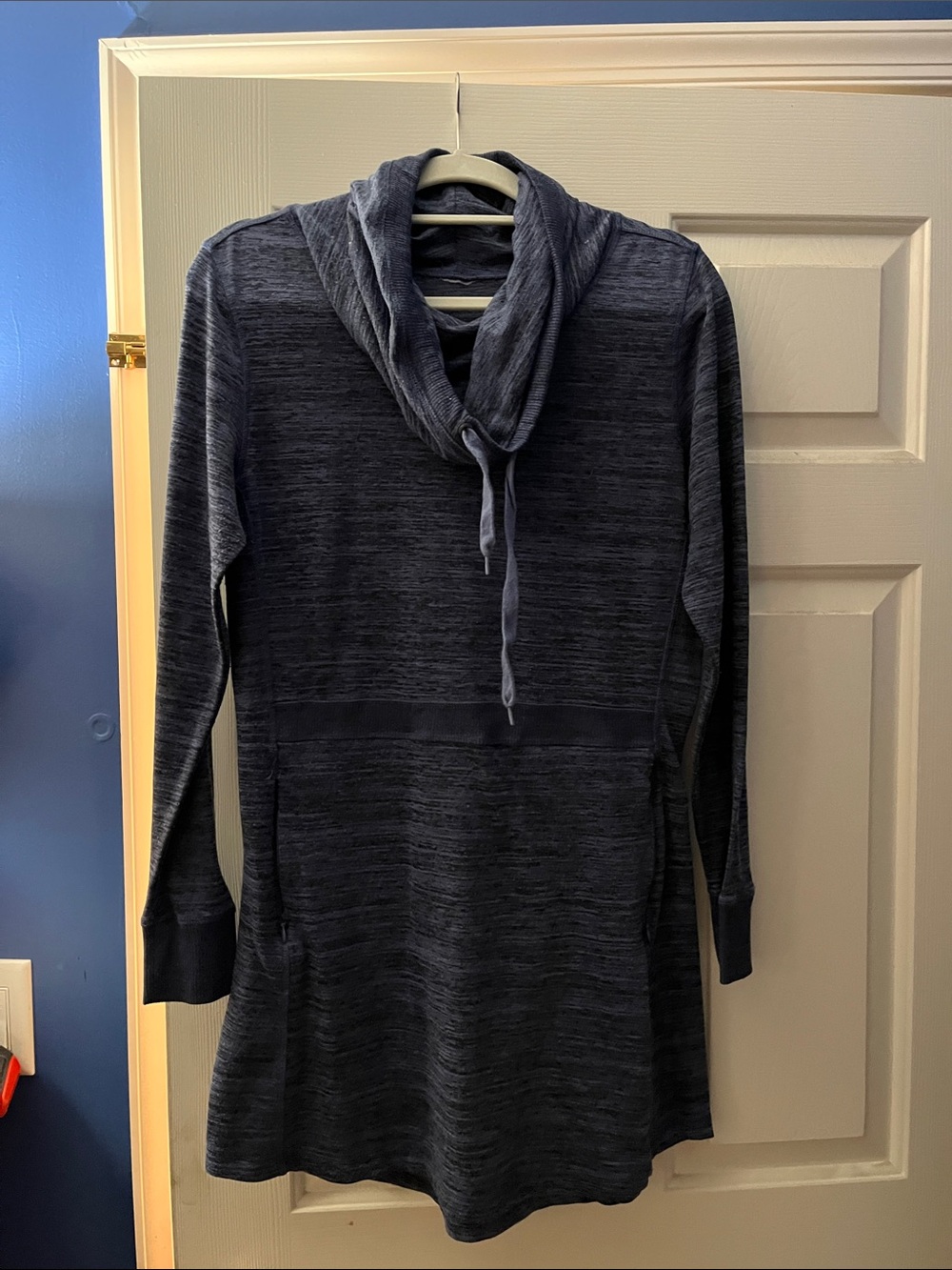 Cozy Blue Cowl Neck Tunic Sweater